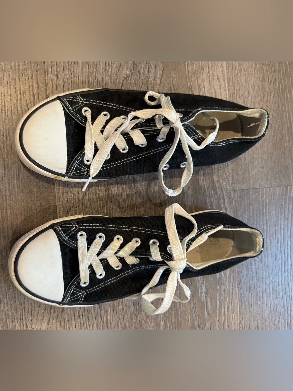 Converse Black Canvas Low-Top Sneakers with White Accents
